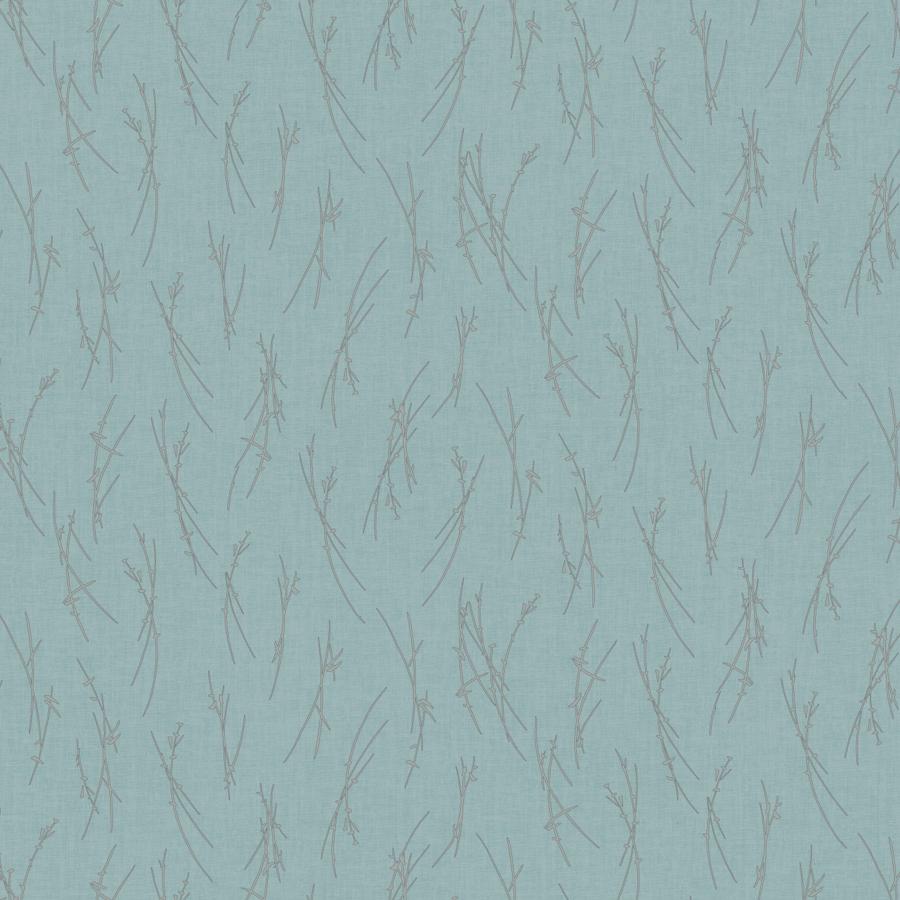 Sample - W4115-511 | Kravet Design, Blue Botanical - Kravet Design Wallpaper - W4115.511.0