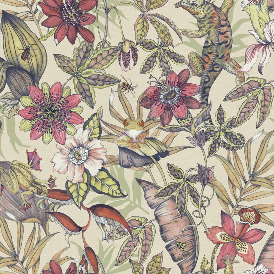 Sample - W4131-710 | Kravet Design, Multi Color Botanical - Kravet Design Wallpaper - W4131.710.0