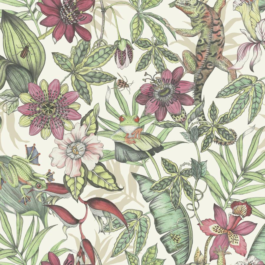Sample - W4131-719 | Kravet Design, Green Botanical - Kravet Design Wallpaper - W4131.719.0
