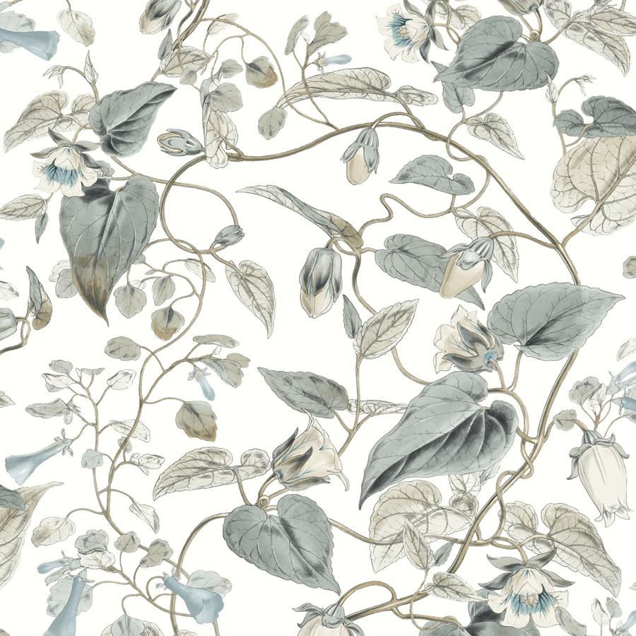 Sample - W4132-511 | Kravet Design, Grey Botanical - Kravet Design Wallpaper - W4132.511.0