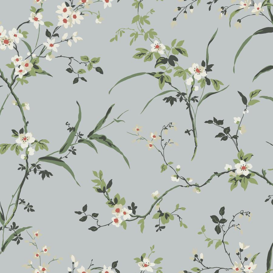 Sample - W4135-711 | Kravet Design, Grey Botanical - Kravet Design Wallpaper - W4135.711.0