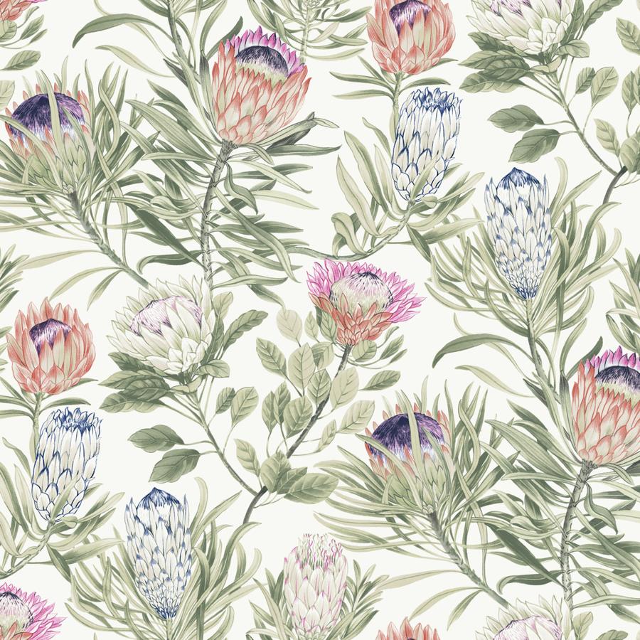 Sample - W4136-710 | Kravet Design, Pink Botanical - Kravet Design Wallpaper - W4136.710.0