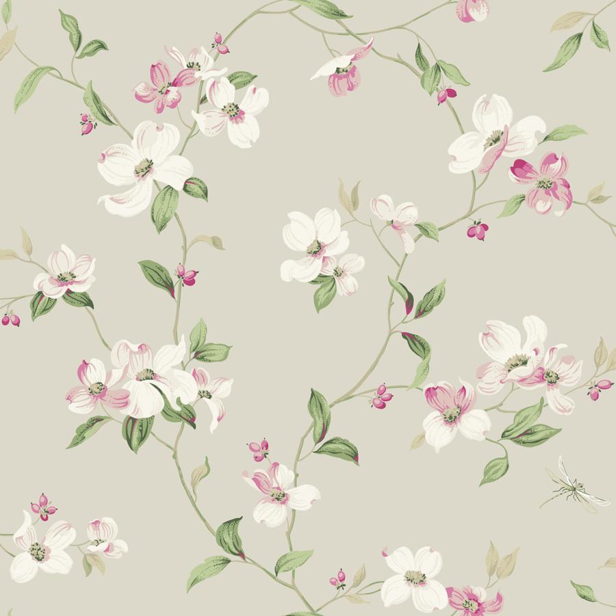 Sample - W4137-7 | Kravet Design, Pink Botanical - Kravet Design Wallpaper - W4137.7.0