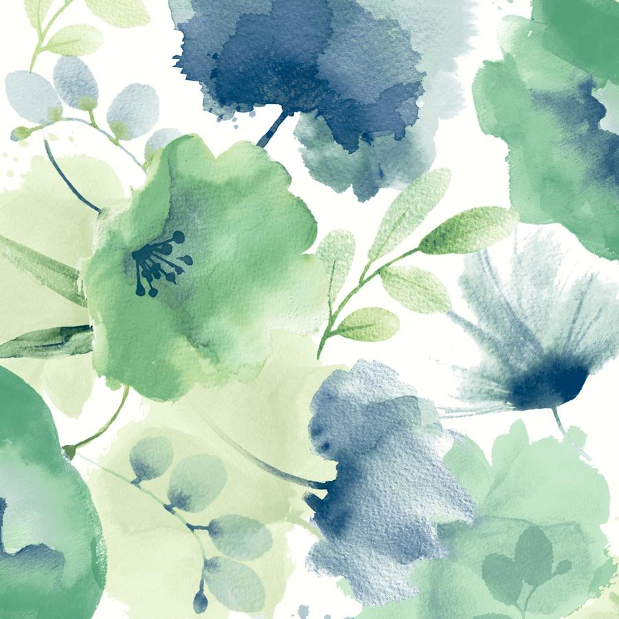 Sample - W4138-315 | Kravet Design, Green Floral - Kravet Design Wallpaper - W4138.315.0
