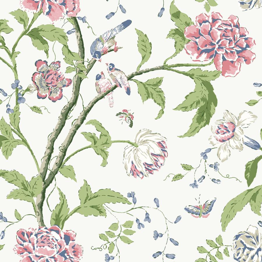 Sample - W4139-517 | Kravet Design, Pink Botanical - Kravet Design Wallpaper - W4139.517.0