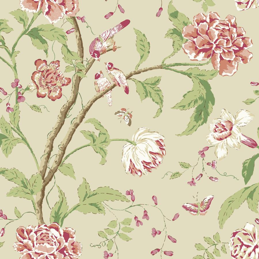 Sample - W4139-7 | Kravet Design, Red Botanical - Kravet Design Wallpaper - W4139.7.0
