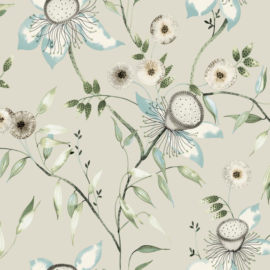 Purchase W4140-15 Kravet Design, Blue Botanical - Kravet Design Wallpaper - W4140.15.0