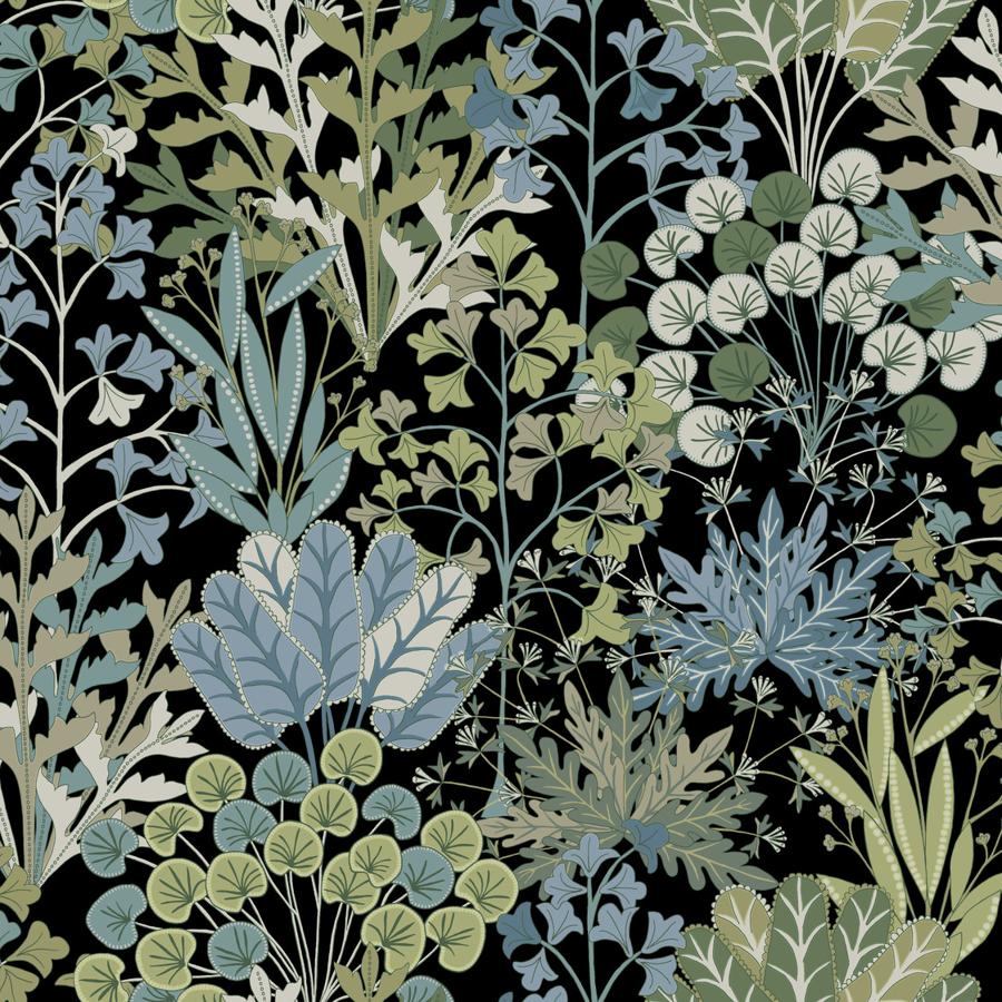 Purchase W4142-830 Kravet Design, Blue Botanical - Kravet Design Wallpaper - W4142.830.0