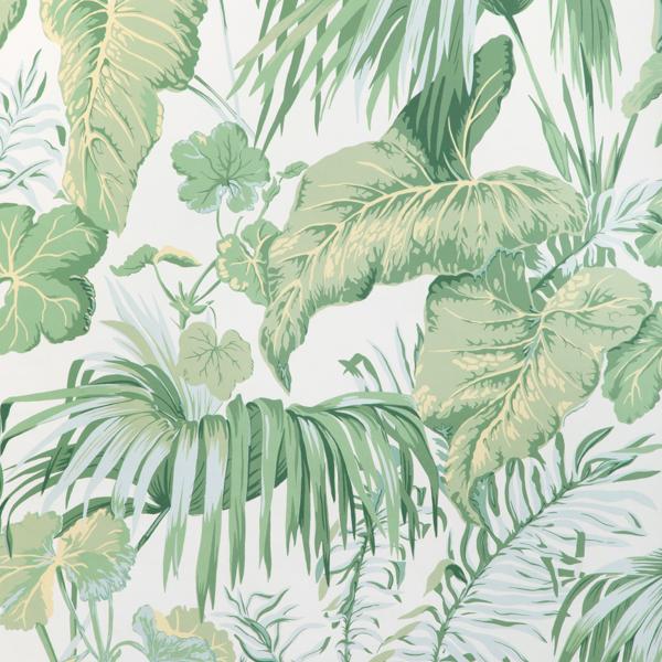 Sample - W4145-314 | Yasuni Wp, Green Leaves - Kravet Wallpaper - W4145.314.0