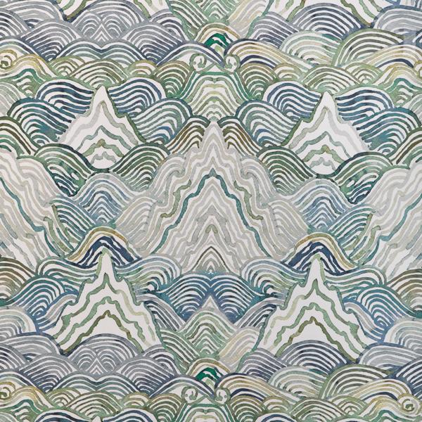 Sample - W4150-155 | Shangri La Wp, Green Abstract - Kravet Wallpaper - W4150.155.0