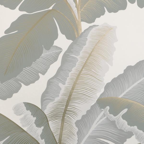 Sample - W4151-1611 | Isla Royal Wp, Grey Botanical - Kravet Wallpaper - W4151.1611.0