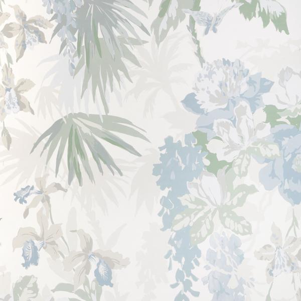 Purchase W4153-115 La Selva Wp, Blue Botanical - Kravet Wallpaper Wallpaper - W4153.115.0