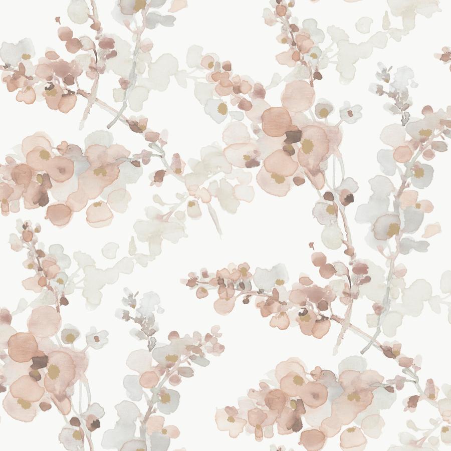 Sample - W4165-711 | Kravet Design, Pink Botanical - Kravet Design Wallpaper - W4165.711.0