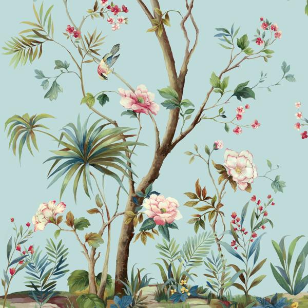 Purchase W4173-519 Kravet Design, Blue Botanical - Kravet Wallpaper - W4173.519.0