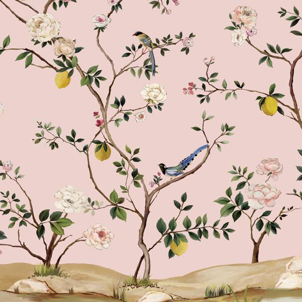 Sample - W4177-417 | Kravet Design, Pink Botanical - Kravet Wallpaper - W4177.417.0
