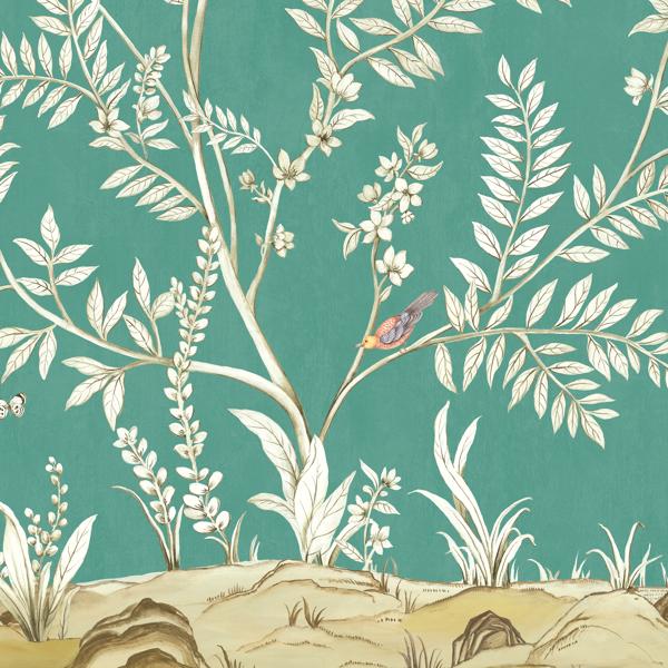 Sample - W4178-13 | Kravet Design, Green Botanical - Kravet Wallpaper - W4178.13.0