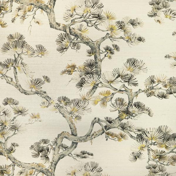 Sample - W4191-411 | Kravet Design, Grey Botanical - Kravet Wallpaper - W4191.411.0