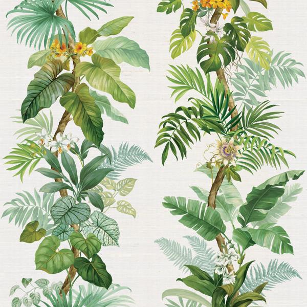 Sample - W4195-3 | Kravet Design, Green Botanical - Kravet Wallpaper - W4195.3.0