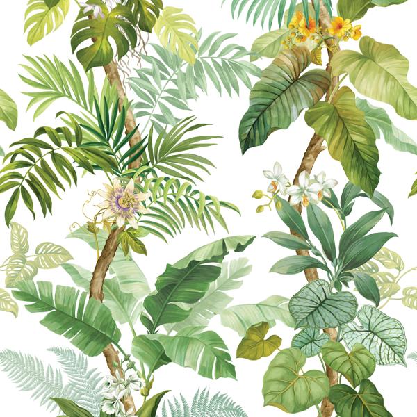 Sample - W4196-3 | Kravet Design, Green Botanical - Kravet Wallpaper - W4196.3.0