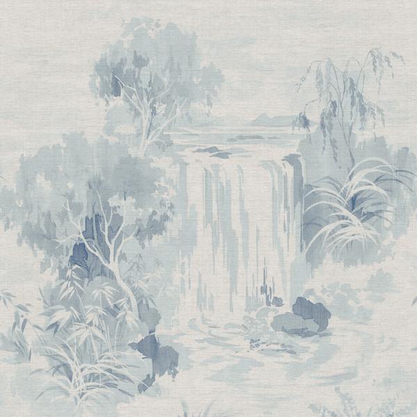 Sample - W4197-15 | Kravet Design, Blue Toile - Kravet Wallpaper - W4197.15.0