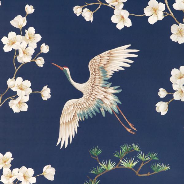Sample - W4207-516 | Kravet Design, Blue Chinoiserie - Kravet Wallpaper - W4207.516.0