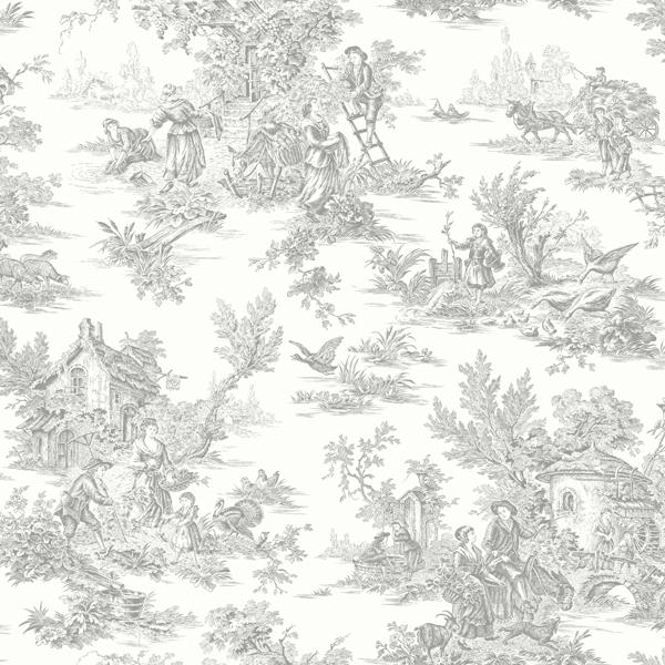Sample - W4235-1101 | Kravet Design, Green Toile - Kravet Design Wallpaper - W4235.1101.0