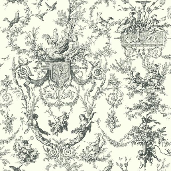 Sample - W4236-8 | Kravet Design, Grey Toile - Kravet Design Wallpaper - W4236.8.0