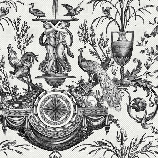 Sample - W4239-8 | Kravet Design, Black Toile - Kravet Design Wallpaper - W4239.8.0