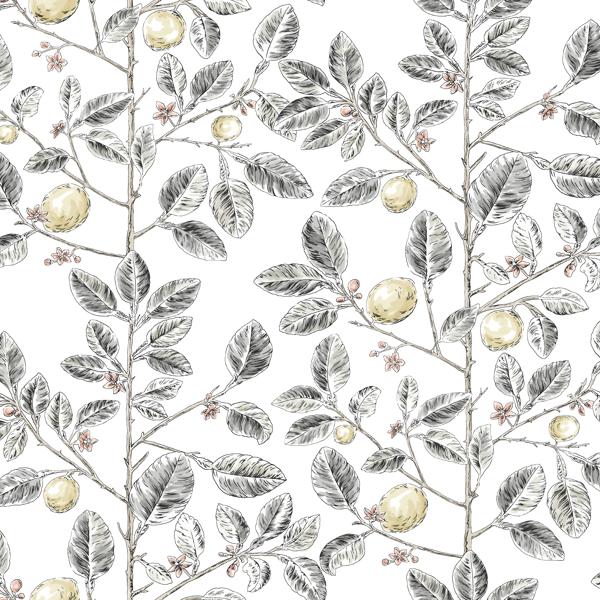 Purchase W4241-21 Kravet Design, Grey Botanical - Kravet Design Wallpaper - W4241.21.0