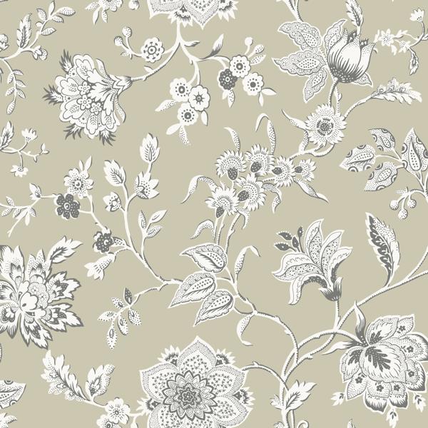 Purchase W4242-106 Kravet Design, Beige Floral - Kravet Design Wallpaper - W4242.106.0