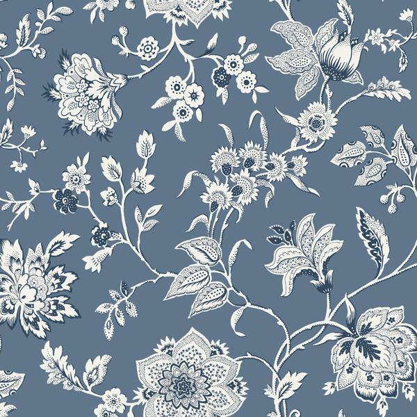 Purchase W4242-5 Kravet Design, Blue Floral - Kravet Design Wallpaper - W4242.5.0