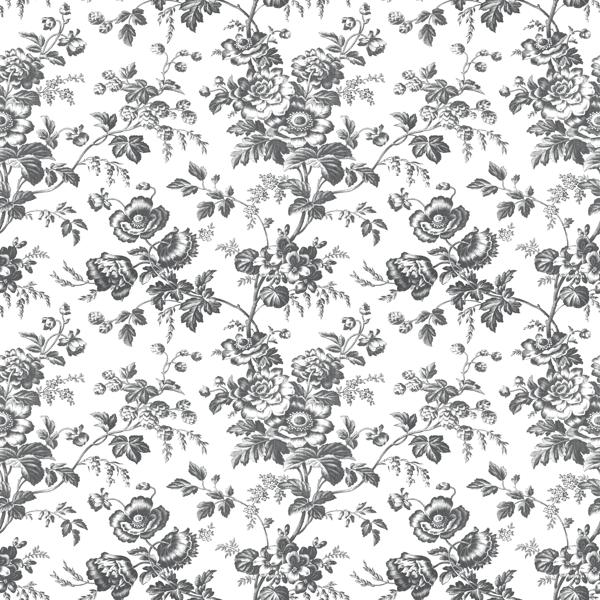 Sample - W4243-8 | Kravet Design, Black Floral - Kravet Design Wallpaper - W4243.8.0