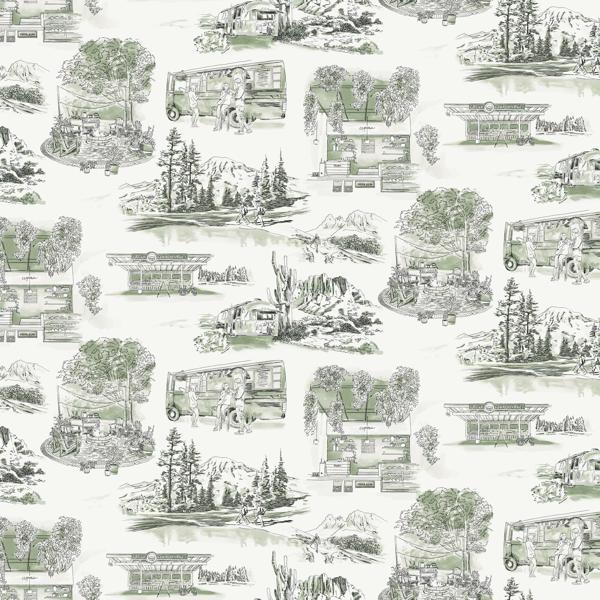 Purchase W4245-31 Kravet Design, Green Architectural - Kravet Design Wallpaper - W4245.31.0