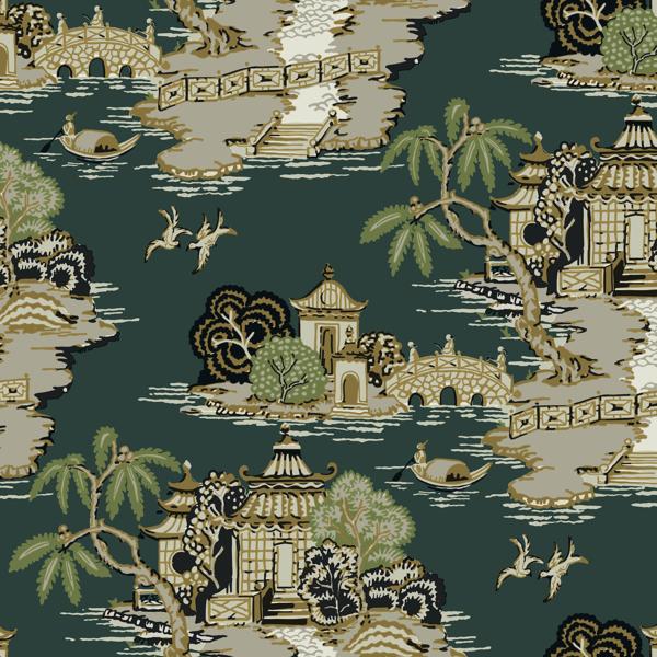 Purchase W4247-435 Kravet Design, Green Toile - Kravet Design Wallpaper - W4247.435.0