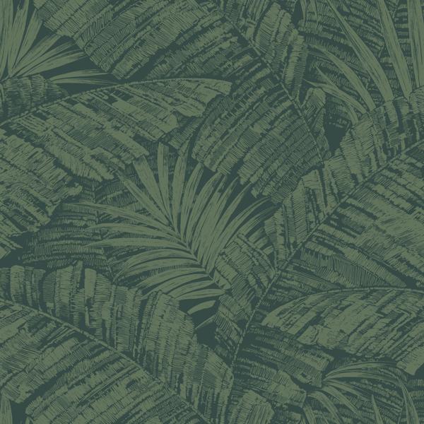 Sample - W4249-353 | Kravet Design, Green Tropical - Kravet Design Wallpaper - W4249.353.0