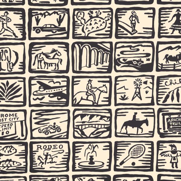 Purchase W4257-121 Arizona Sketchbook Wp, Brown Novelty - Kravet Couture Wallpaper - W4257.121.0