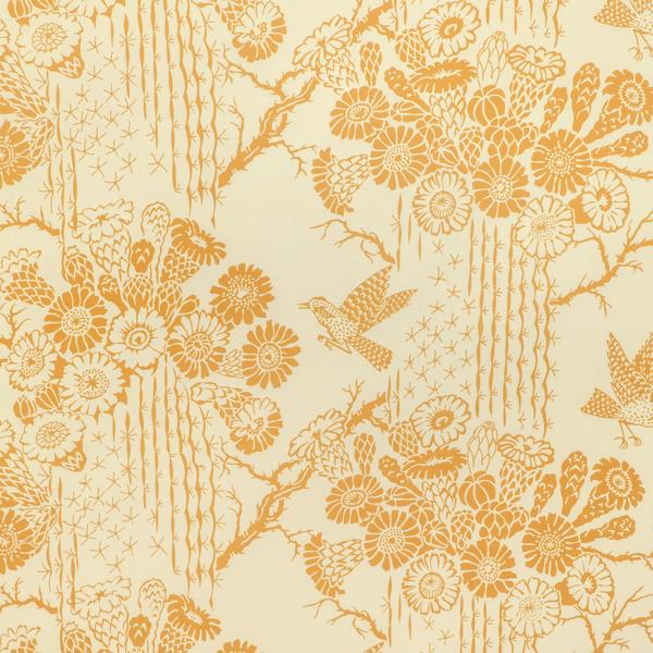 Sample - W4259-404 | Saguaro Wp, Orange Botanical - Kravet Couture Wallpaper - W4259.404.0