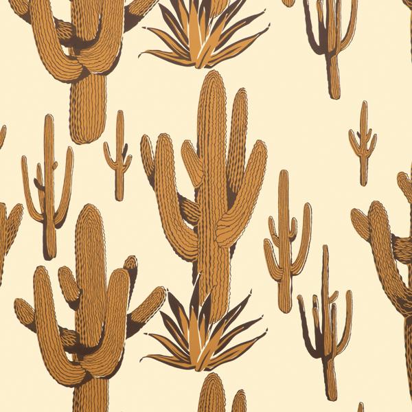 Sample - W4260-404 | Cacti Land Wp, Brown Botanical - Kravet Couture Wallpaper - W4260.404.0
