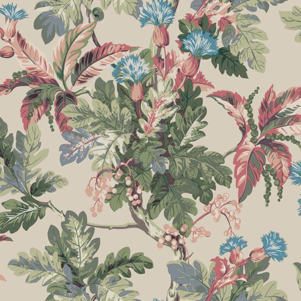 Sample - W4275-317 | Kravet Design, Multi Color Botanical - Kravet Design Wallpaper - W4275.317.0