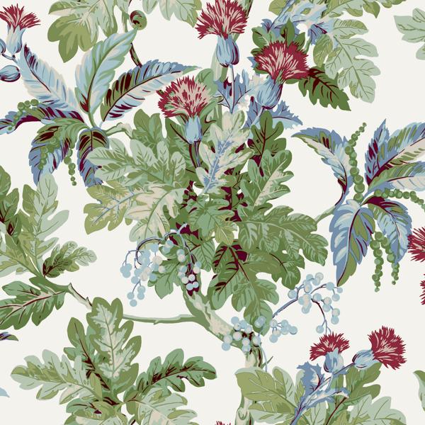 Sample - W4275-319 | Kravet Design, Multi Color Botanical - Kravet Design Wallpaper - W4275.319.0