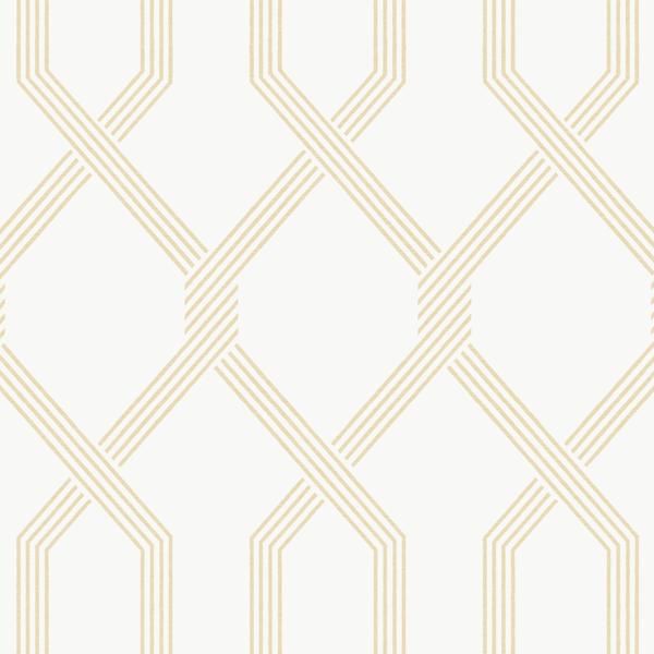 Sample - W4279-14 | Kravet Design, Yellow Trellis - Kravet Design Wallpaper - W4279.14.0