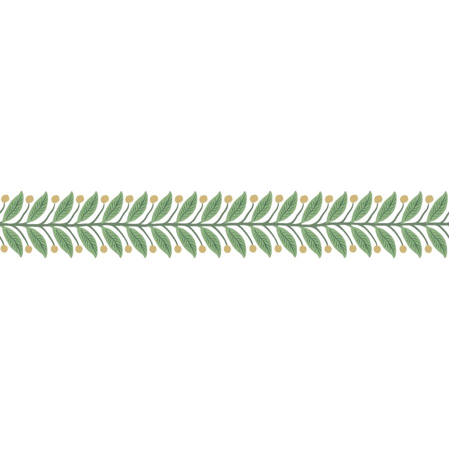 Sample - W4286-340 | Kravet Design, Green Border - Kravet Design Wallpaper - W4286.340.0