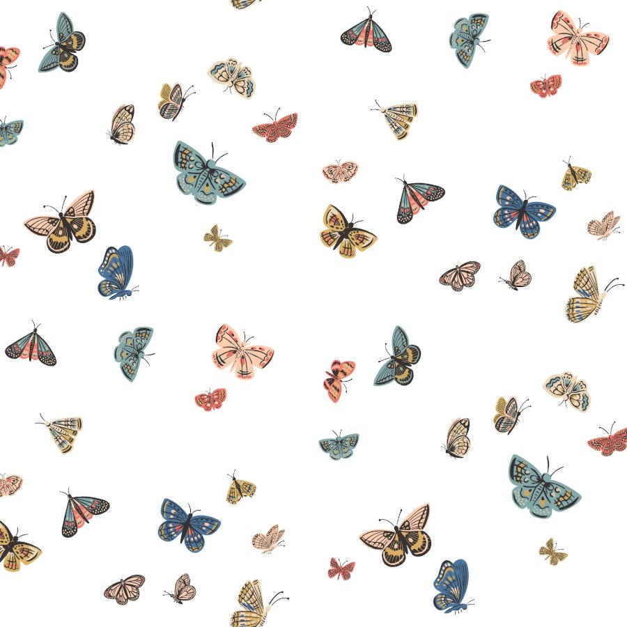 Sample - W4289-51 | Kravet Design, Blue Insects - Kravet Design Wallpaper - W4289.51.0