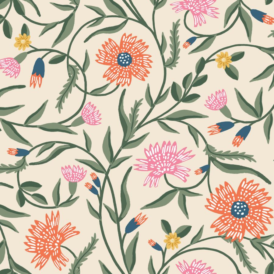 Sample - W4291-712 | Kravet Design, Pink Floral - Kravet Design Wallpaper - W4291.712.0