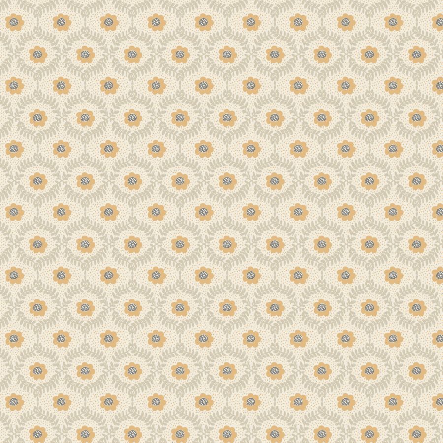 Sample - W4292-411 | Kravet Design, Yellow Floral - Kravet Design Wallpaper - W4292.411.0