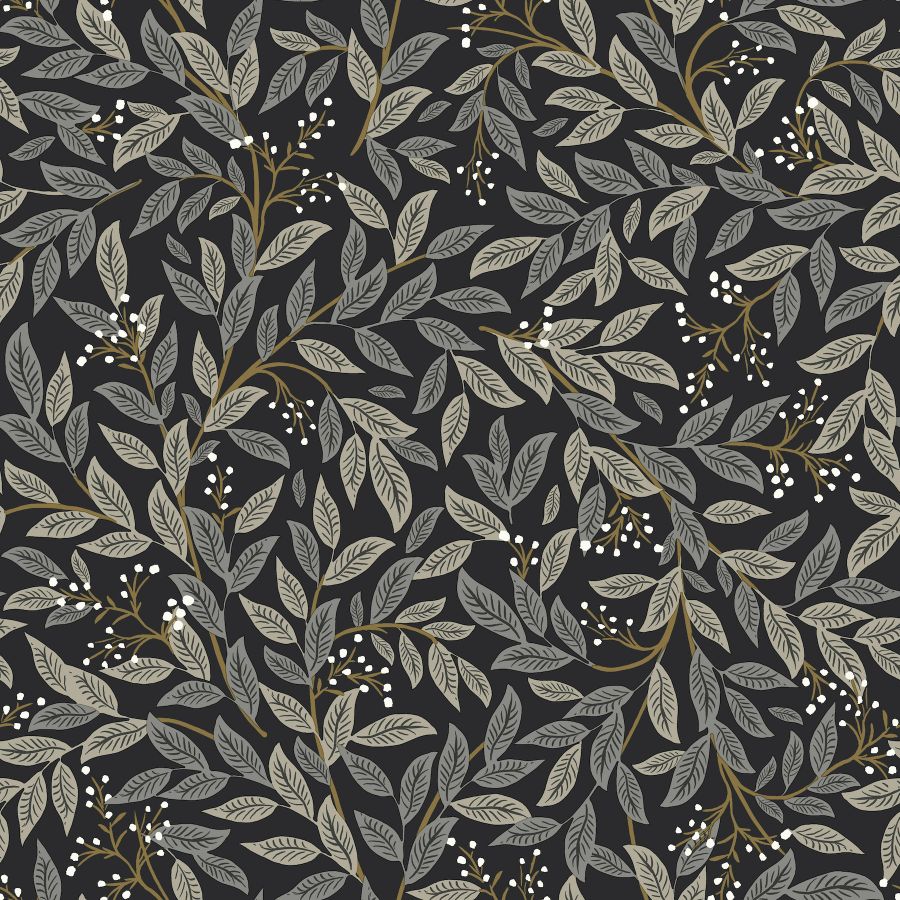 Sample - W4293-811 | Kravet Design, Grey Botanical - Kravet Design Wallpaper - W4293.811.0