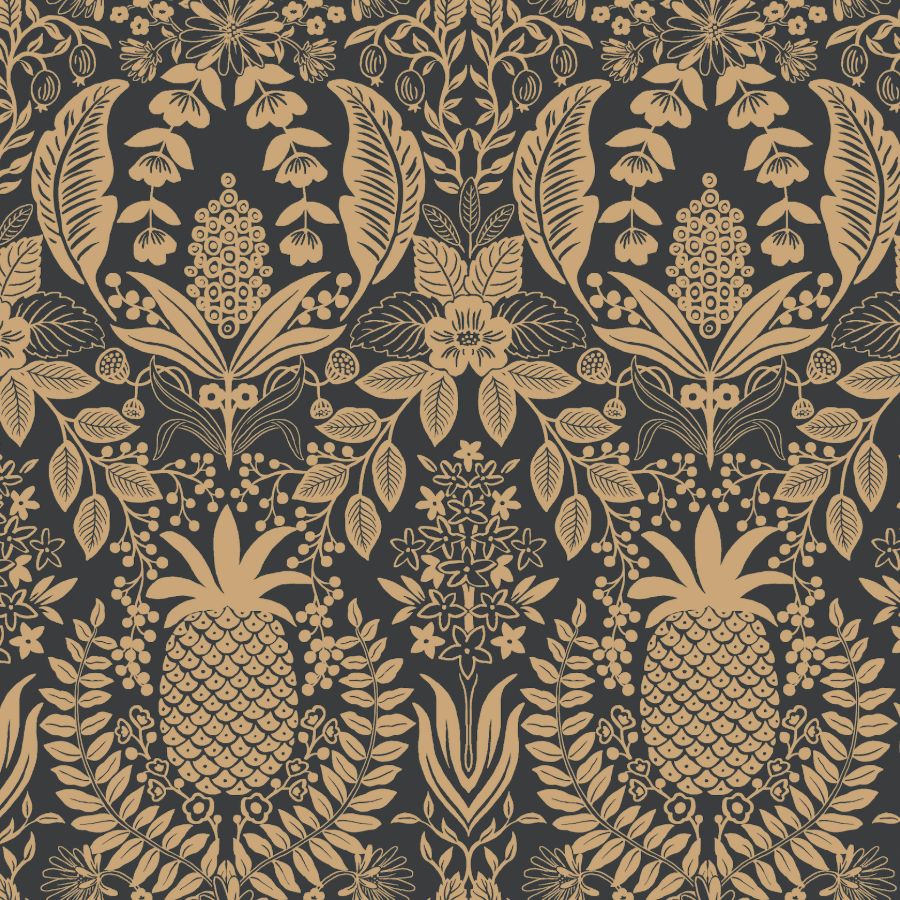 Sample - W4295-84 | Kravet Design, Gold Fruit - Kravet Design Wallpaper - W4295.84.0