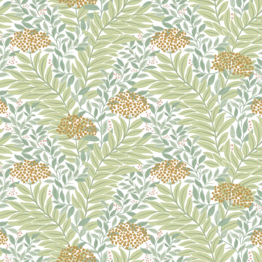 Sample - W4297-340 | Kravet Design, Yellow Botanical - Kravet Design Wallpaper - W4297.340.0