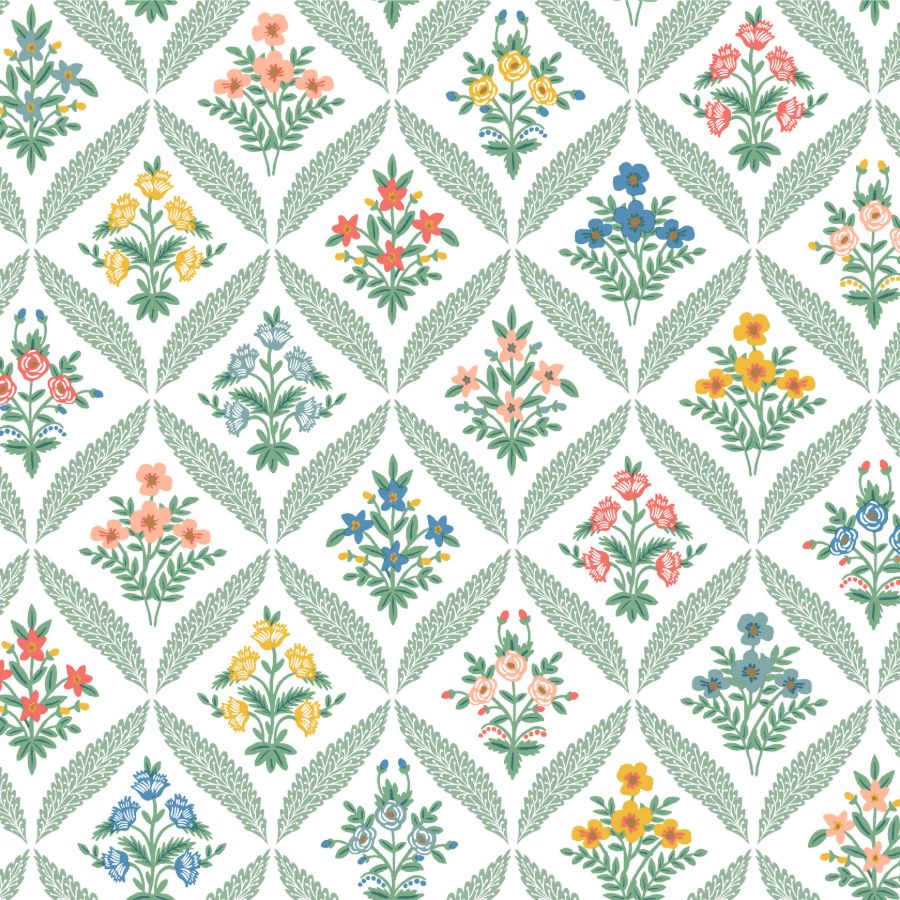 Sample - W4298-512 | Kravet Design, Orange Floral - Kravet Design Wallpaper - W4298.512.0