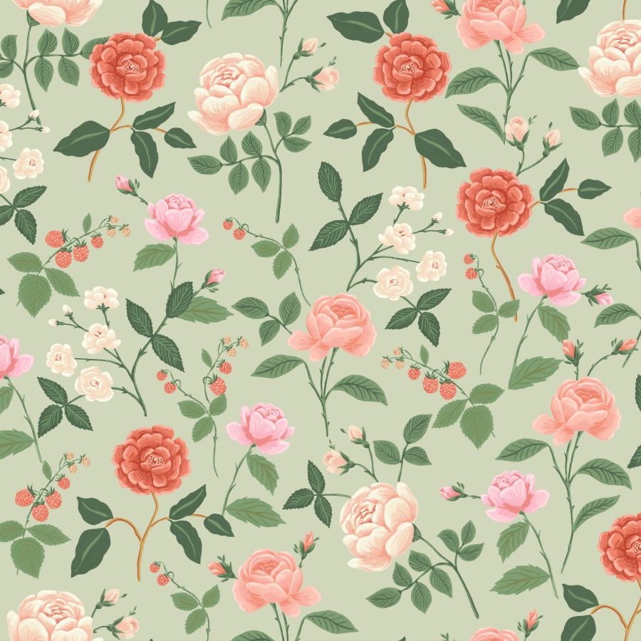 Sample - W4299-312 | Kravet Design, Orange Floral - Kravet Design Wallpaper - W4299.312.0